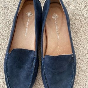 Navy blue suede shoes